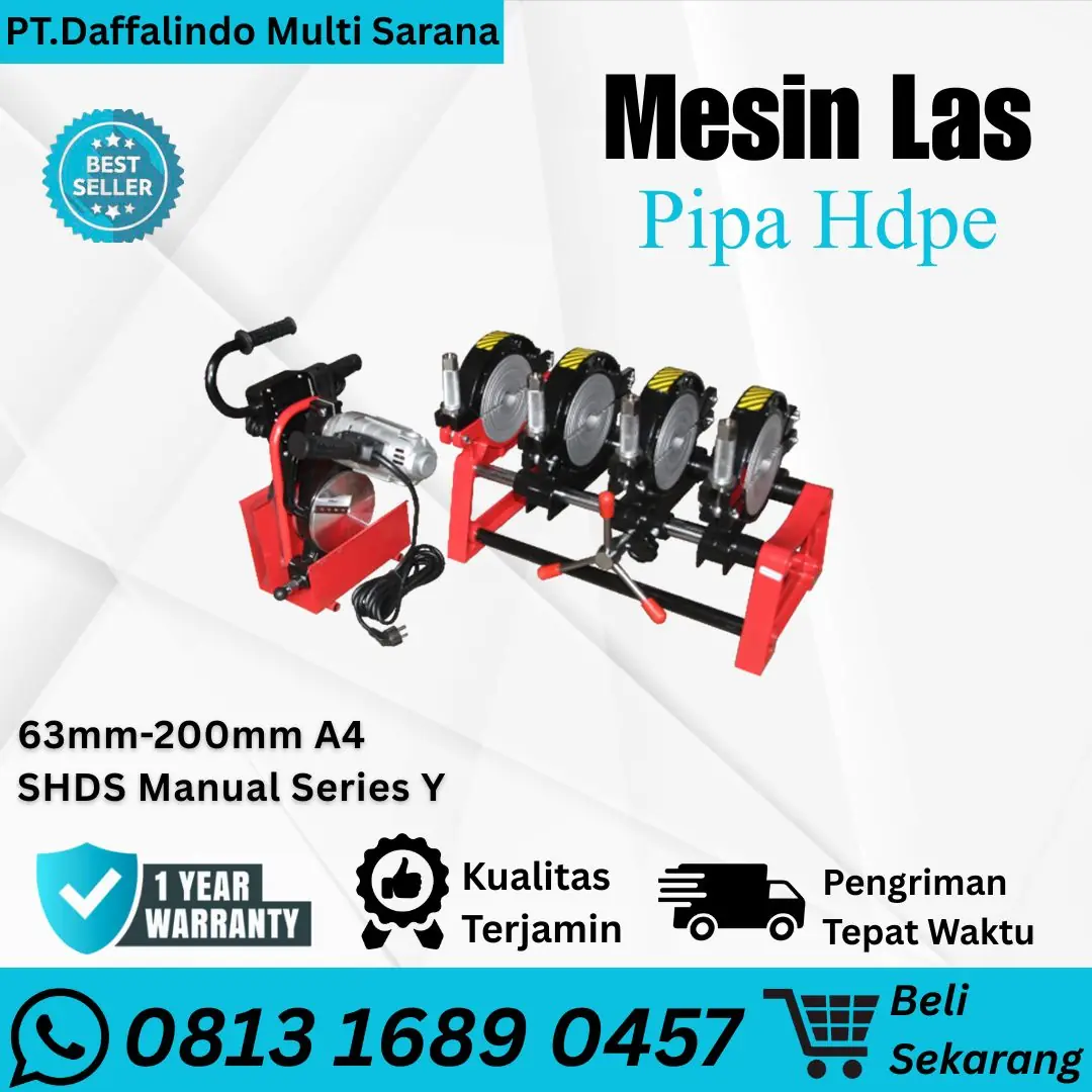 Mesin Hdpe 200mm / Penyambung Pipa Hdpe (63-200) 4 Clamp