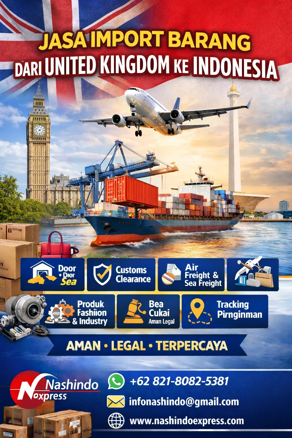Jasa Import Sparepart dari UK ke Indonesia