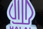 Halal neon box akrilik 60×40