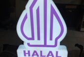 Halal neon box akrilik 60×40
