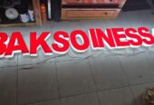 Huruf timbul akrilik lampu