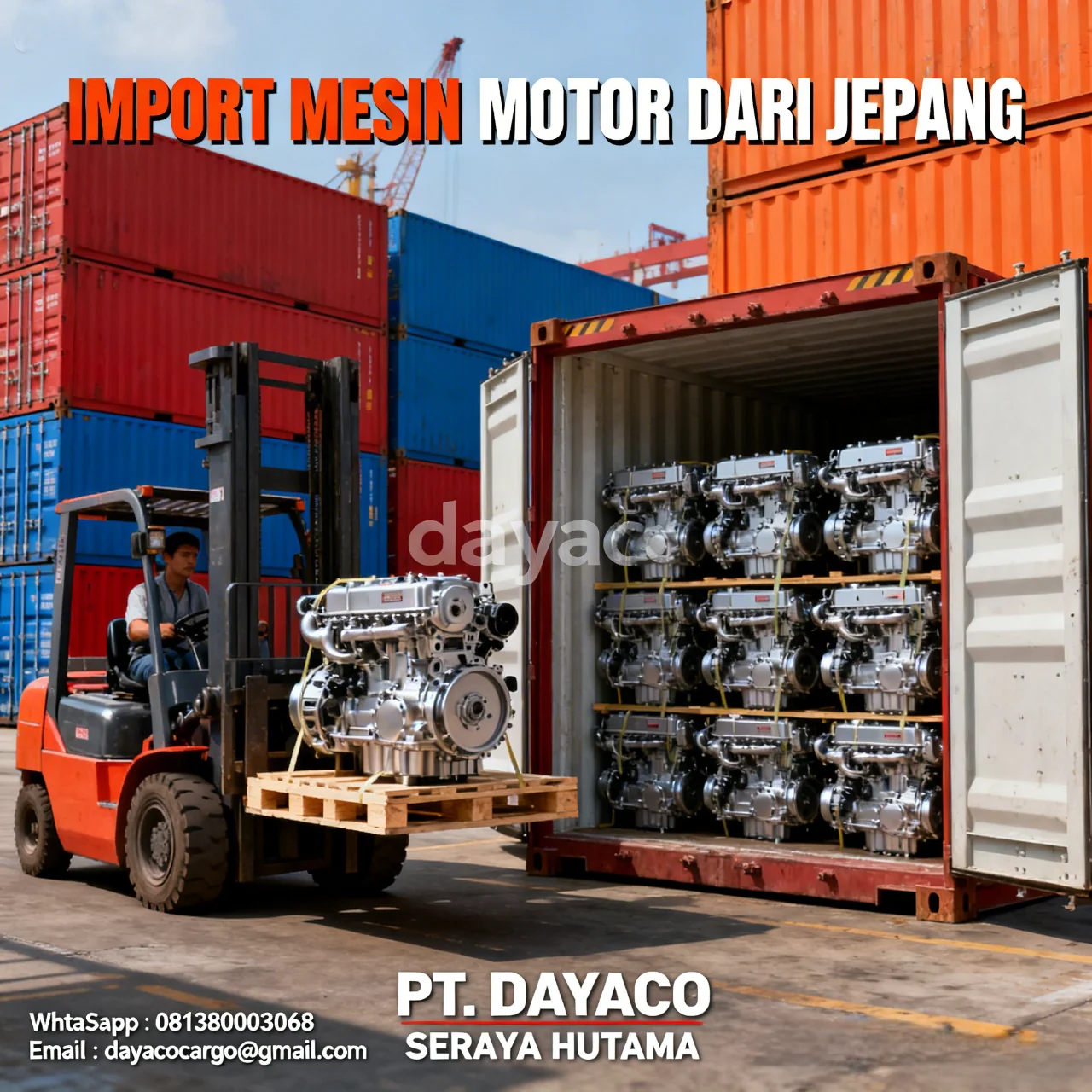 Jasa Import Mesin Motor dari Jepang Aman & Terpercaya PT Dayaco
