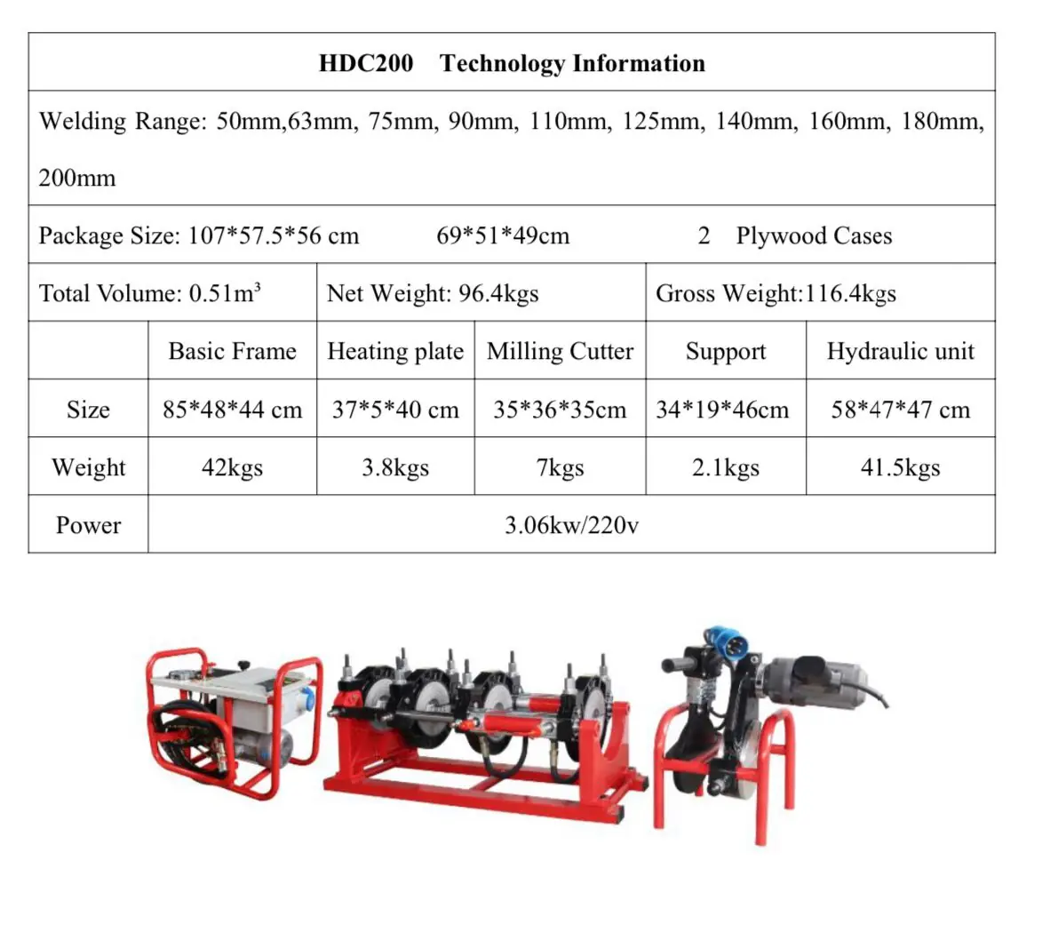 Mesin Las Pipa Hdpe 200 – 63 MM A4 | SHD Hydraulic