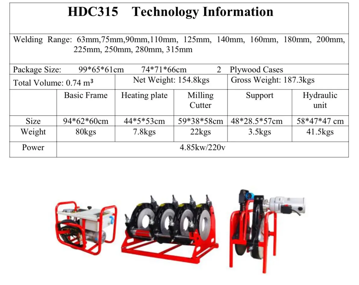 New Mesin Las Pipa Hdpe 315 MM SHD Type Hydraulic