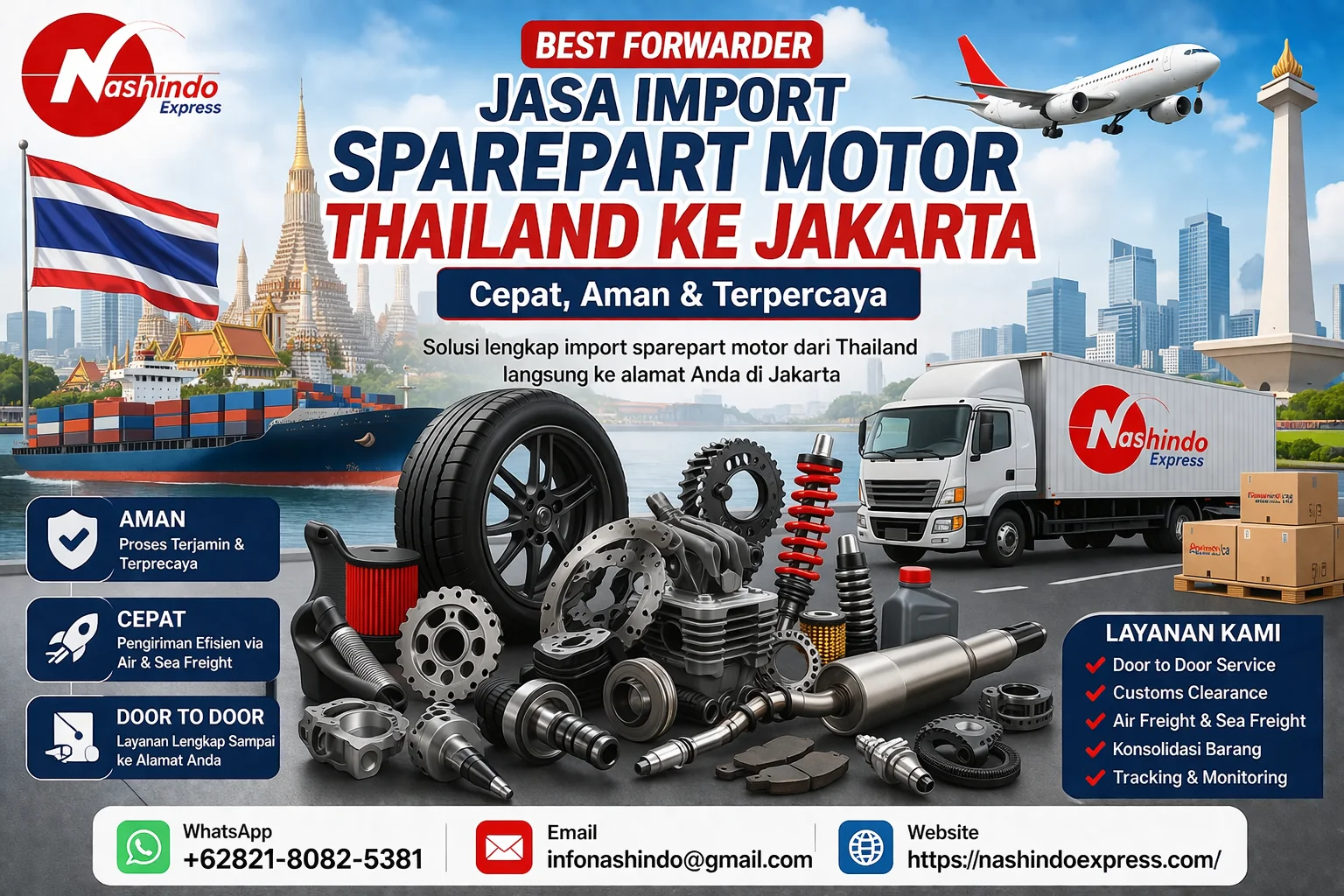 Forwarder Jasa Import Spare part Motor Thailand ke Jakarta