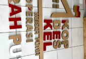 Huruf timbul akrilik non lampu